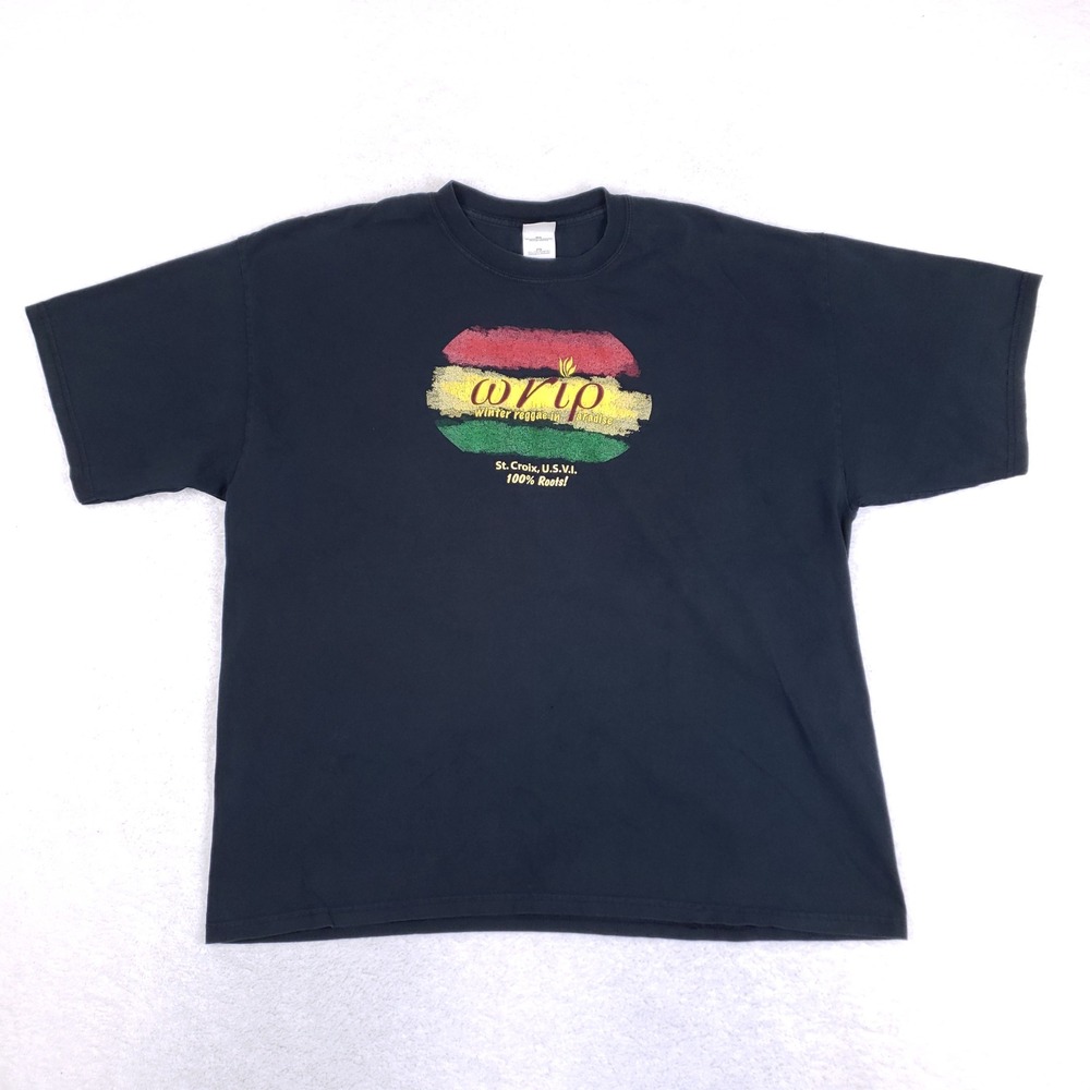 Gildan Ultra Cotton Men 2XL T Shirt Winter Reggae Paradise Festival St Croix